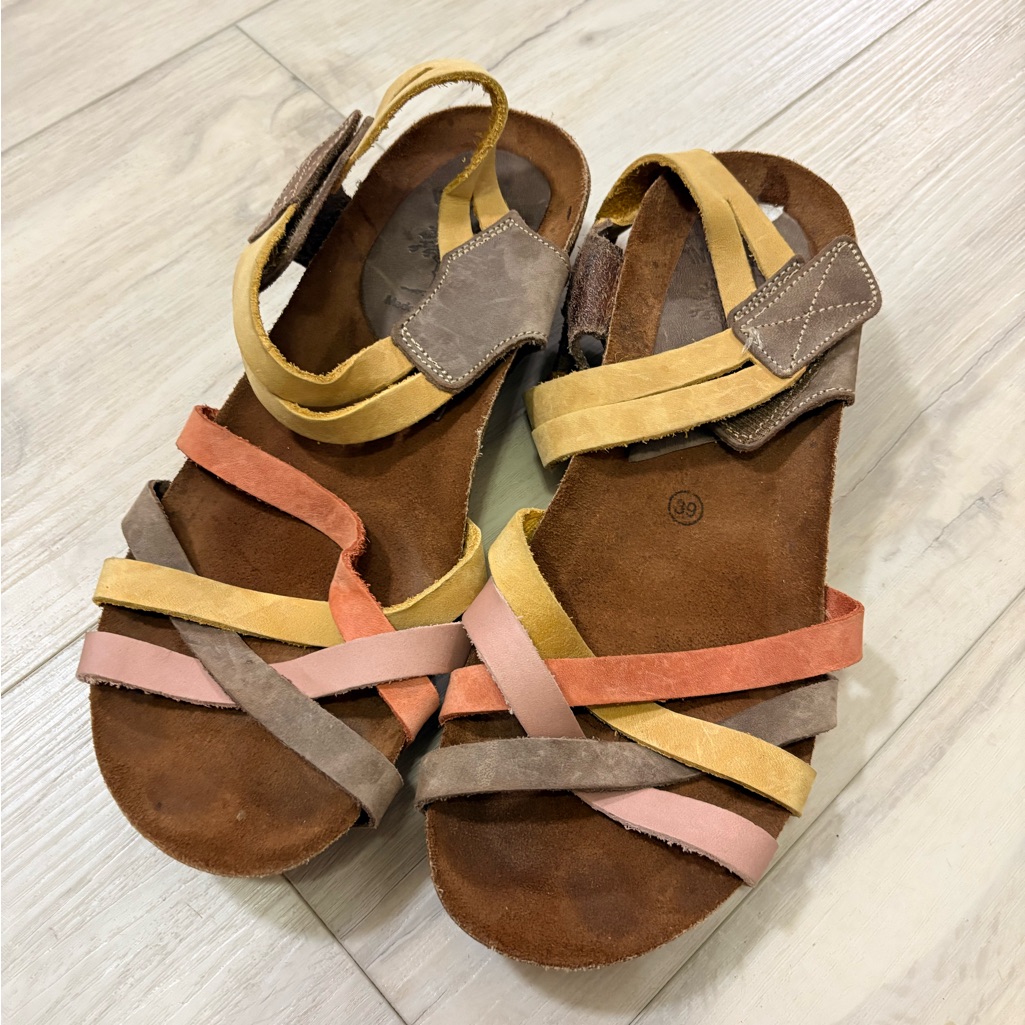 Multi-Colored Inter-Bios Leather Comfort Sandals